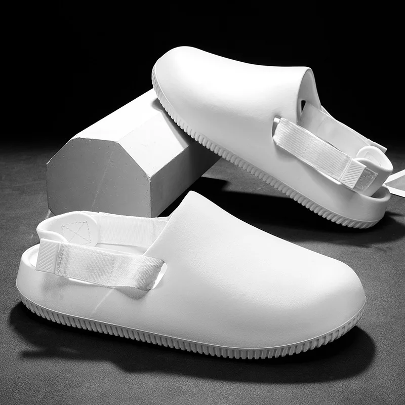 Summer new fashion casual large size coconut outside sandals half drag lazy thick soles men drag bag head drag