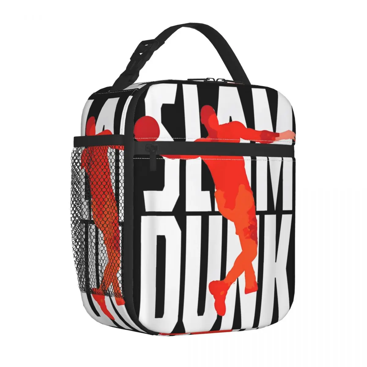 Slams-Dunks Basketball Insulated Lunch Bag Large Meal Container Cooler Bag Lunch Box Tote College Outdoor Food Bag