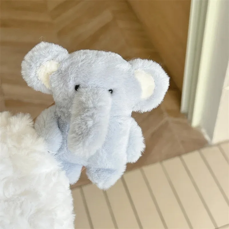 Cute Plush Blue Elephant Headphone Cover Wireless Earphones Protective Case For AirPods/Pro 1/2/3/4 Generation Accessories