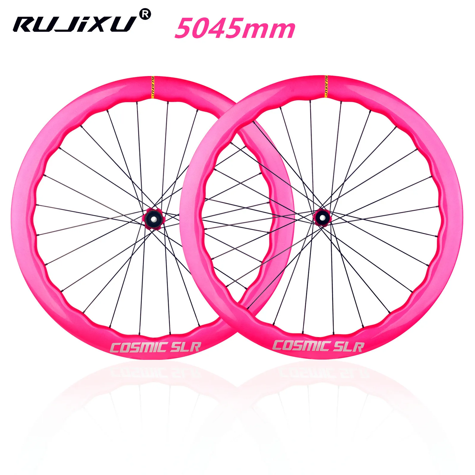 

6 Pawls 700C Wave ring Forged Pattern Road Disc Carbon Wheelset 5045 5853 Tubeless Compatible Wheels Center Lock