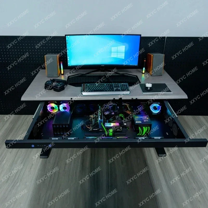 A  New Arrivals Computer Case Integrated Table Transparent Desk Assembler Drawer Tpe S03