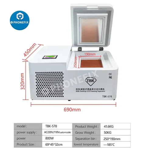 TBK-578 Automatic LCD Screen Freezing Separating Machine for iPhone Samsung iPad Damaged Screen Separating Delamination Tool