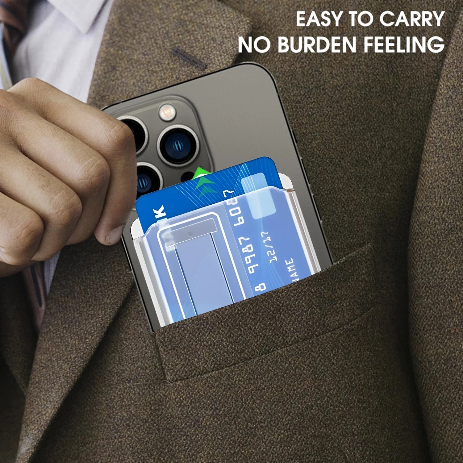 2in1 Magnetic Phone Card Holder Bracket for Bank Card Storage Sleeve for Magsafe iPhone 17 16 15 14 Samsung Mi Safe Phone Shell