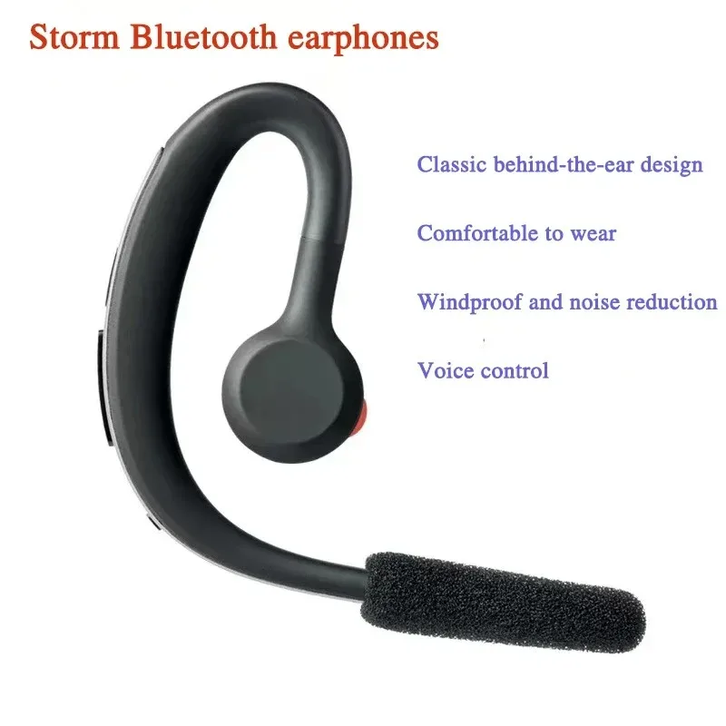 

Наушники Bluetooth Business Office Storm 3, наушники с креплением на ухо, автомобильная гарнитура с интеллектуальной голосовой навигацией, ветрозащитные наушники с шумоподавлением