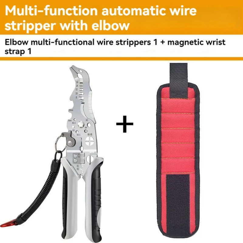 Cable Tool Set Multi-Function Elbow Wire Stripper With Spring Keychain Magnetic Wrist Cold Terminal Set