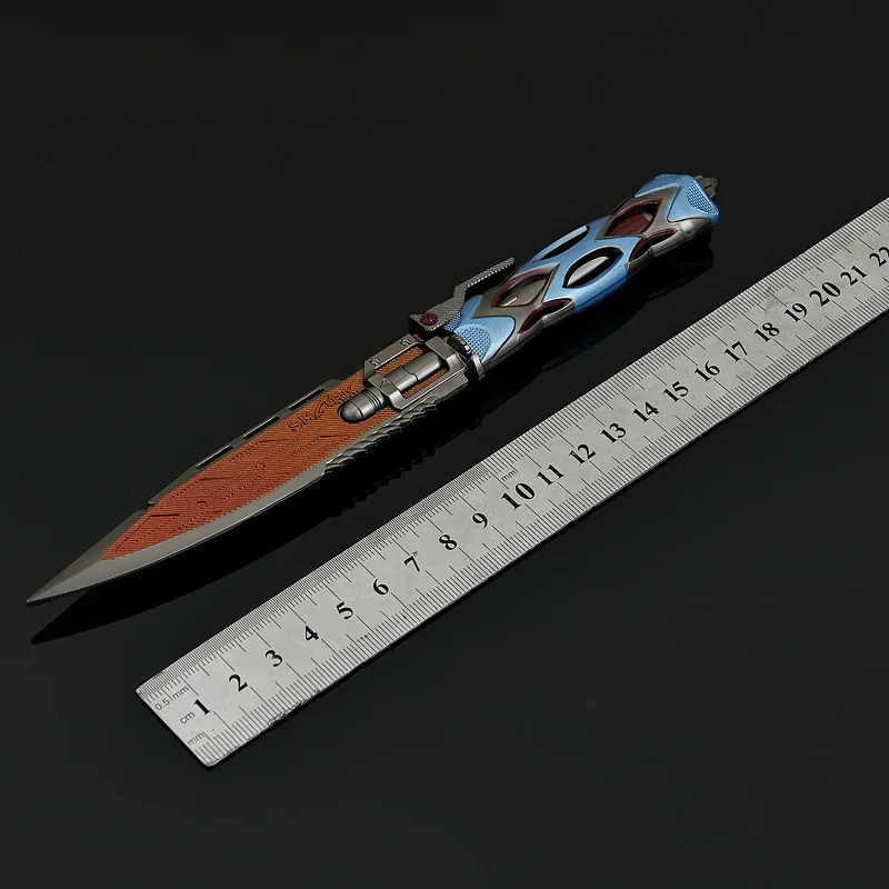 Couteaux tactiques à cavité périphérique de jeu de rupture d'arène 22cm, jouet artisanal entièrement en métal, modèle d'armes, cadeau pour garçon, ornement, accessoire de Cosplay
