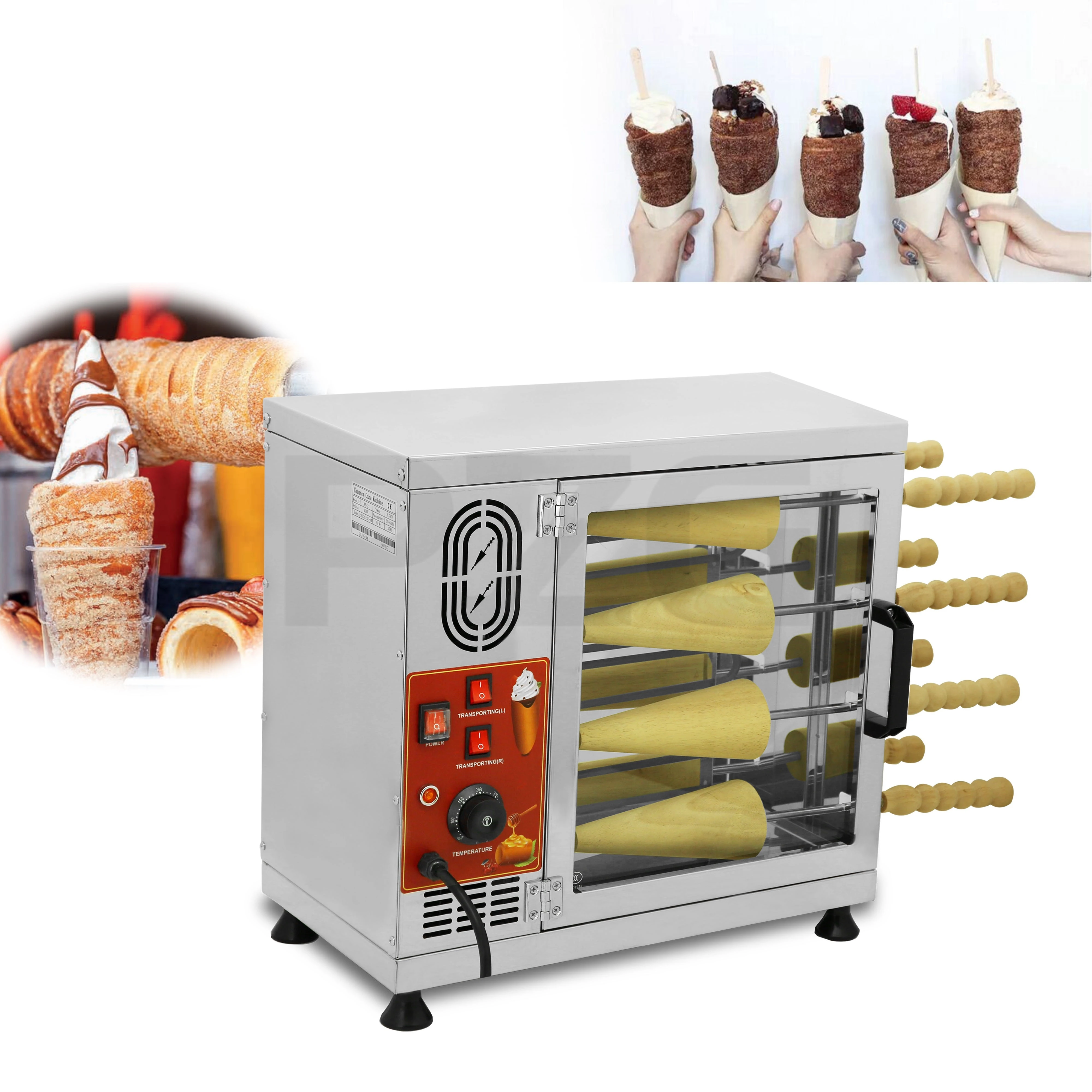 

8 Pieces Per Batch of Commercial Kurtos Kalacs Ice Cream Cones Maker Chimney Cake Rolls Grill Oven Machine