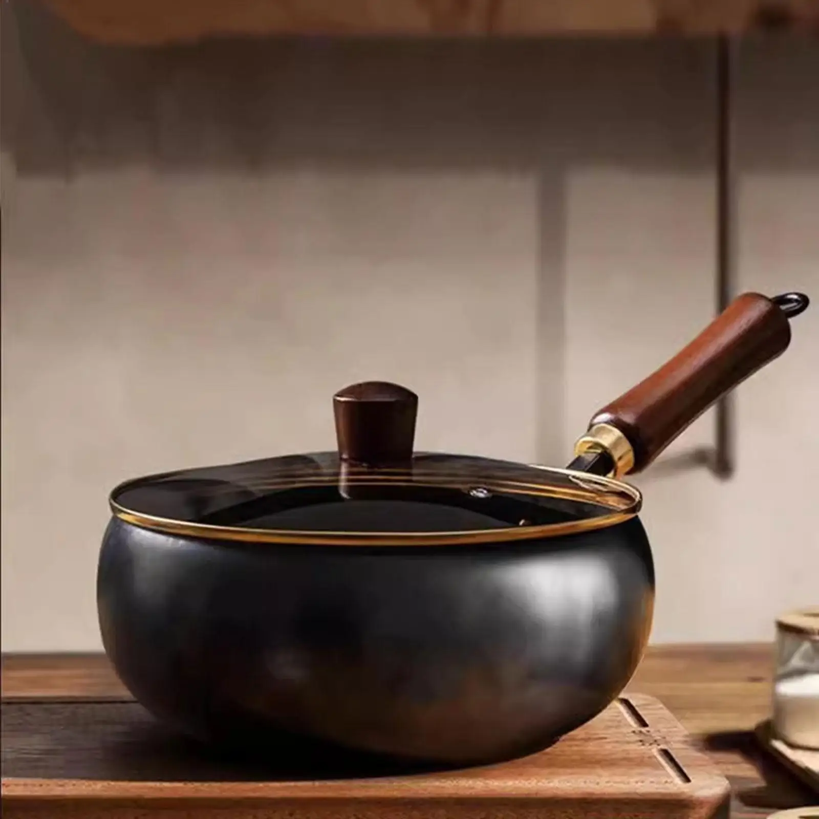 24 centimetri/28 centimetri Antiaderente Stir Fry Pan Ferro Wok Pan Padella Per Uso Domestico per Induzione Elettrica e Stufa A Gas utensili da cucina con coperchio