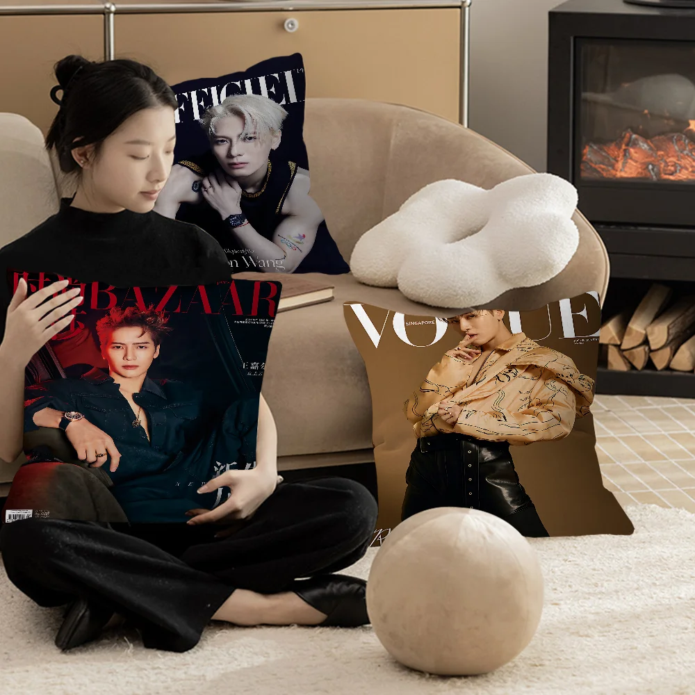 

Chinese Singer Star Jackson Wang Stitch Lucky Dragon Pillow Cover Sofa Cushion Cover Home Room Decoration Children Gift