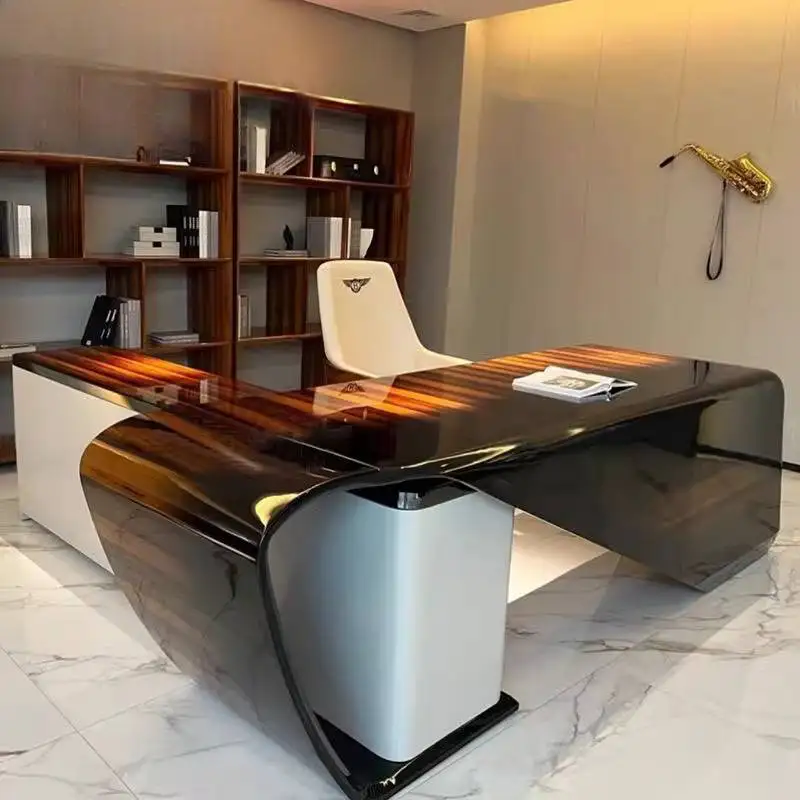 Drawers Storage Executive Office Desk Cheap White Large Luxury Computer Desk Study Adjustable Bureau Tafel Work Station Table