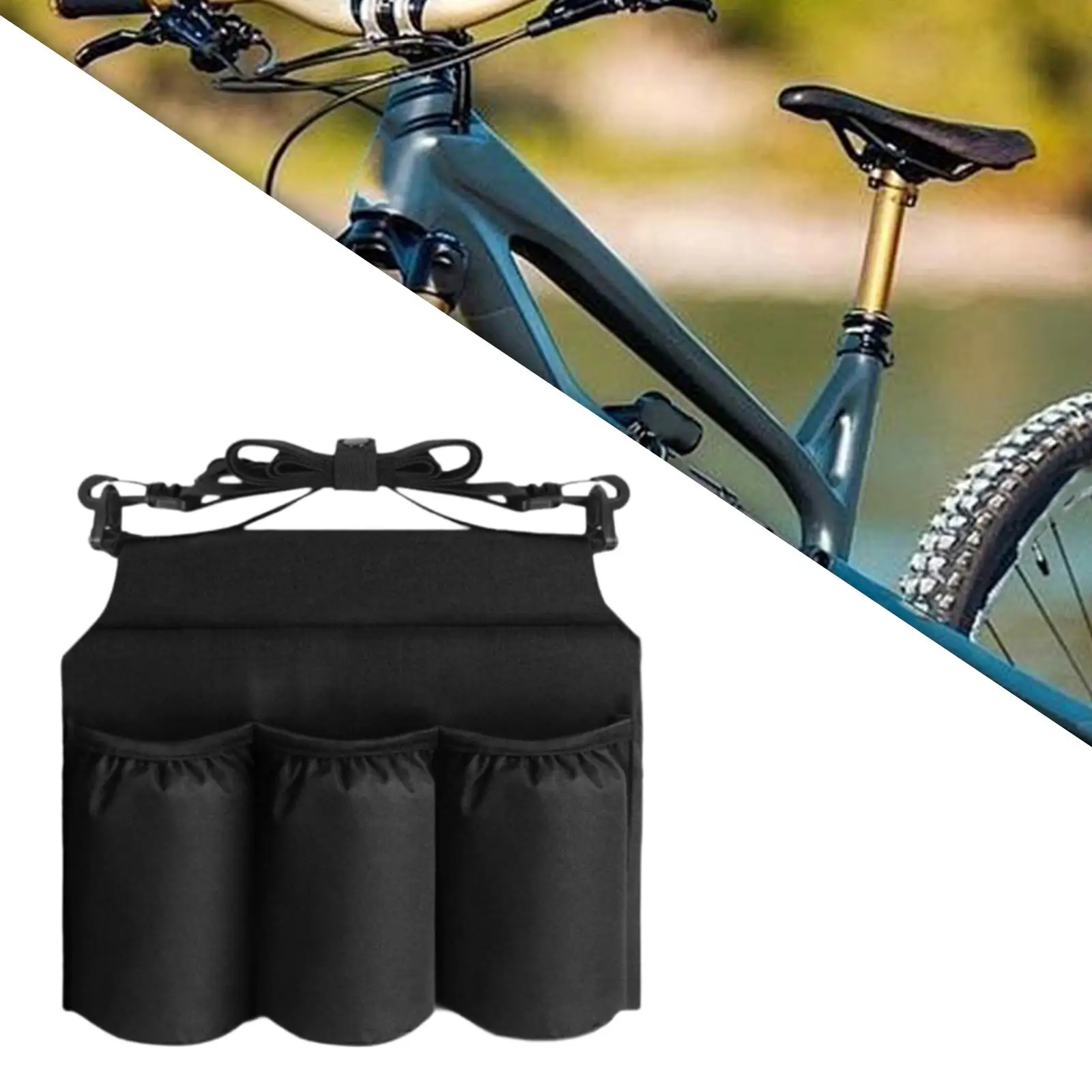 Borsa per telaio bici portaborraccia resistente all'acqua borsa per accessori da ciclismo di grandi dimensioni per escursionismo viaggi bici da strada campeggio all'aperto