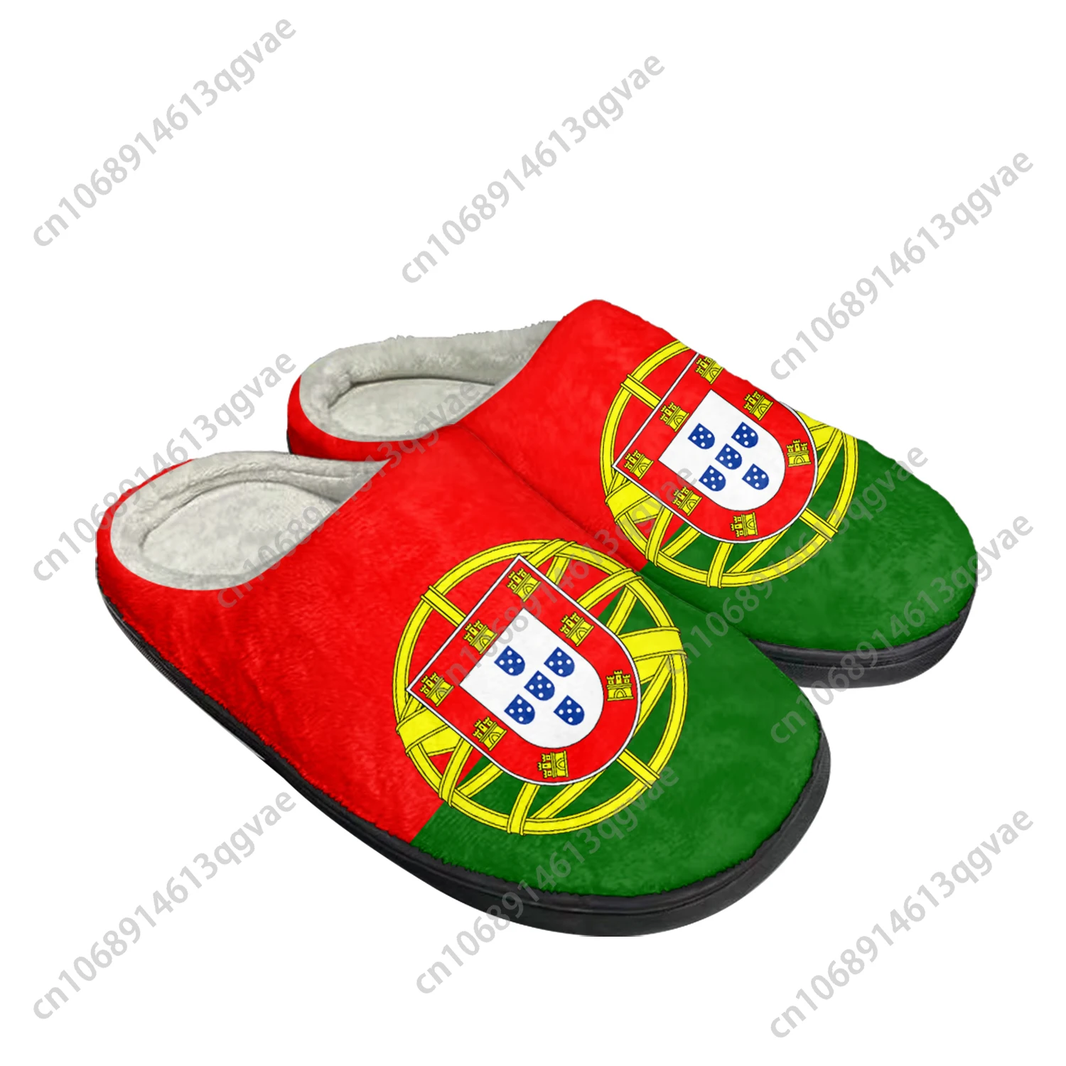 Portugal Flag Home Cotton Custom Slippers Mens Womens Sandals Portugal Plush Bedroom Casual Keep Warm Shoes Thermal Slipper