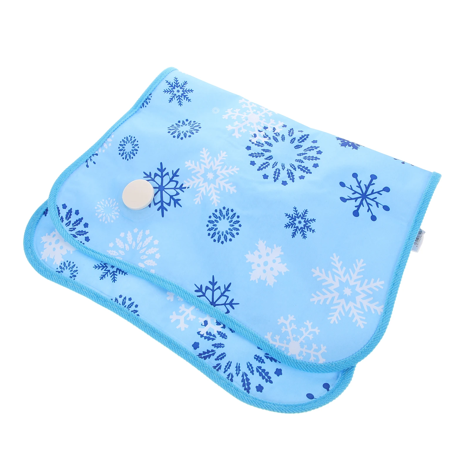 

Cooling Pillow Summer Inflatable Water Fillable 55x35cm Adult Blue Snowflake Design Waterproof Camping Travel Pillows