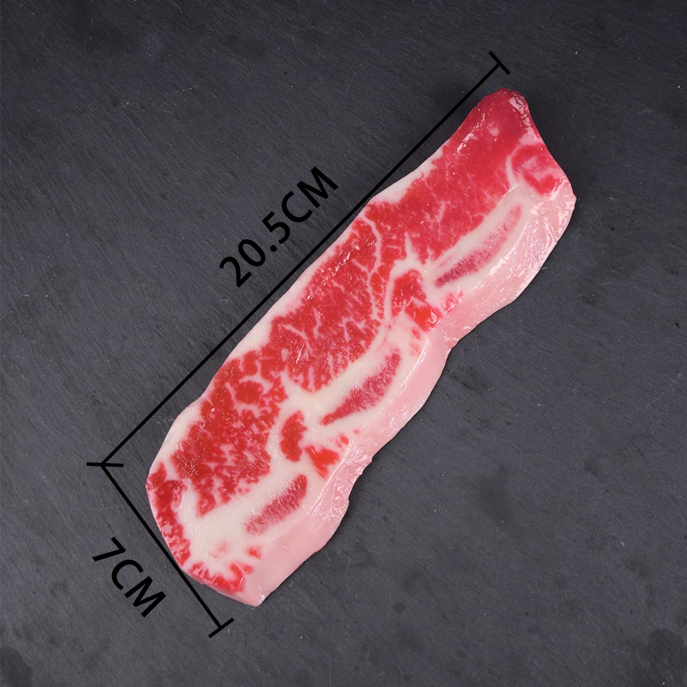 PVC الاصطناعي عالية محاكاة وهمية شرائح لحم البقر نماذج الغذاء للمطبخ الأطعمة الاصطناعية كوك نموذج نابض بالحياة اللحوم الدعامة المنزل ديكو #3