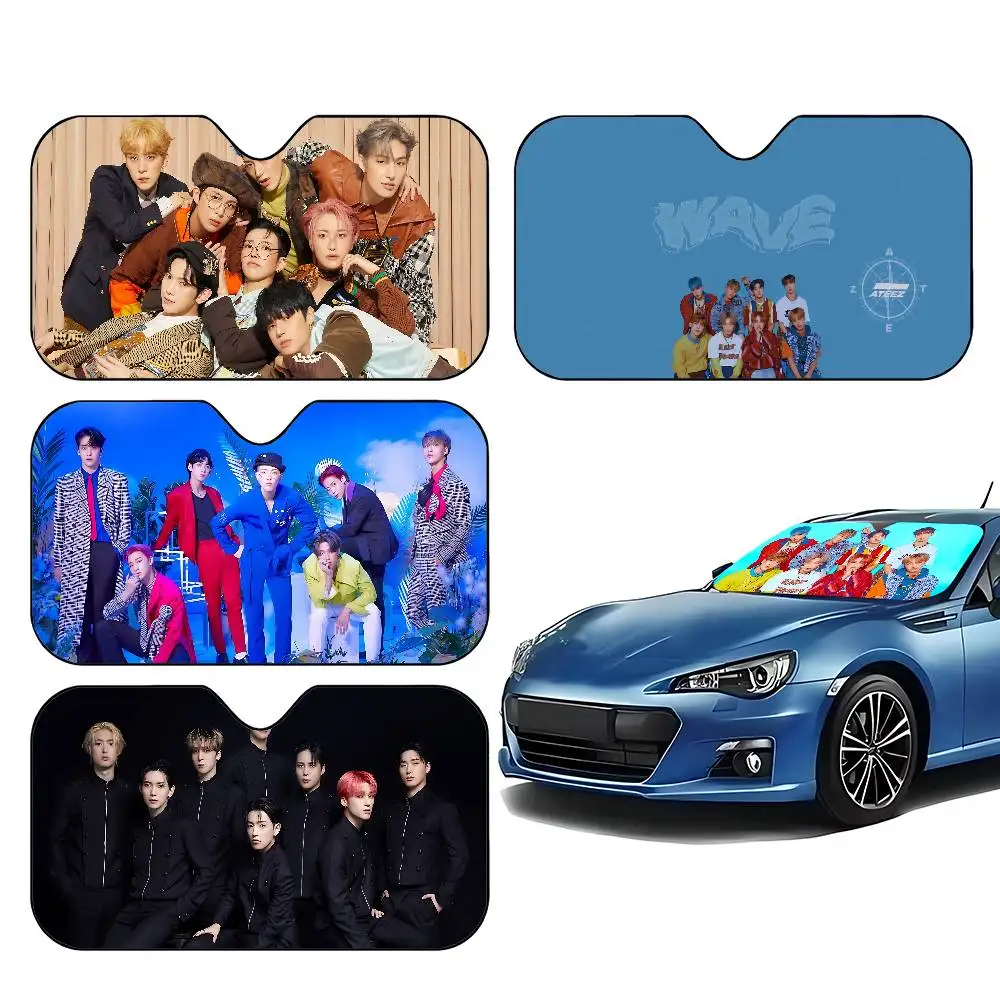 

Pop Y-ATEEZ-Es Car Sunshade Curtains Car Sun Shade Windshield Foldable Cute Funny Sunshade For Car Truck SUV Blocks