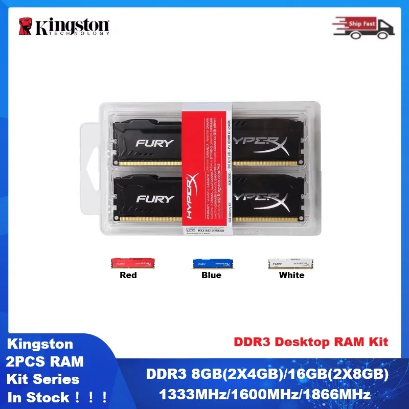 Kingston Memory DDR3 Kit Series RAM 8GB(2x4GB) 16GB(2x8GB) Kit DIMM 1333MHz 1600MHz 1866MHz Desktop Ram 240Pin PC3-14900 Memoria