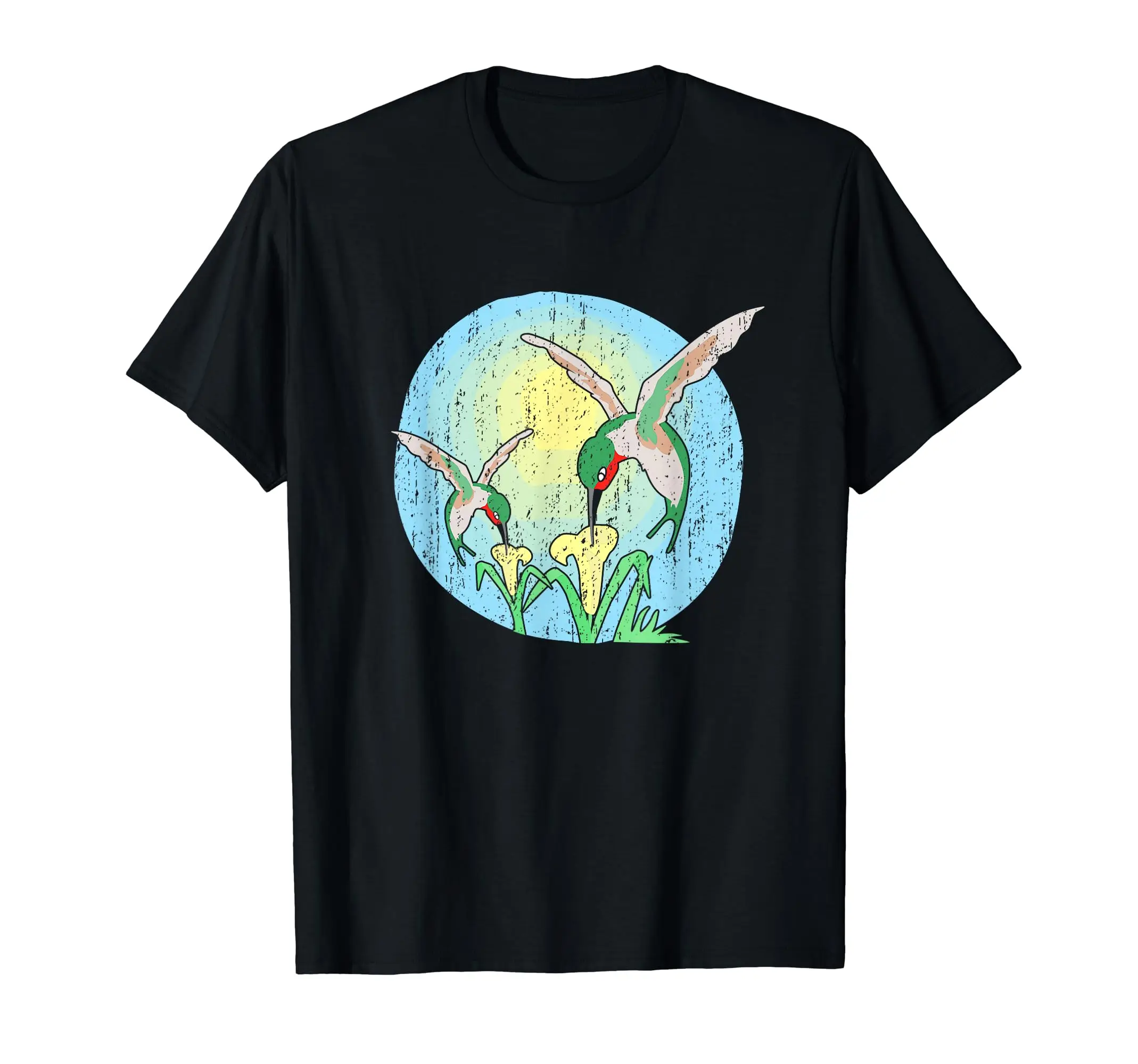 Hummingbirds and flowers Anime Graphic T-shirts for Men Clothing Women Short Sleeve Tees New Arrivals Unisex Summer