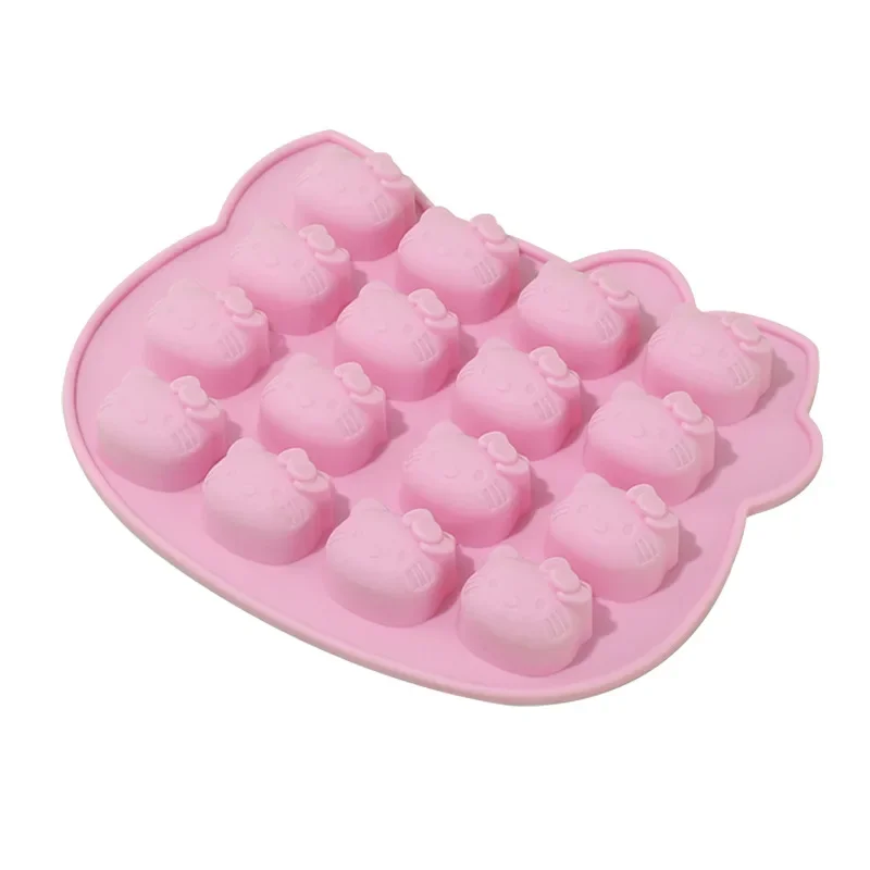 Sanrio Kawaii Hello Kitty Ice Tray Children's Cartoon 16 Silicone Cake Mold Home Baking DIY Chocolate Pudding Ice Cube Mold