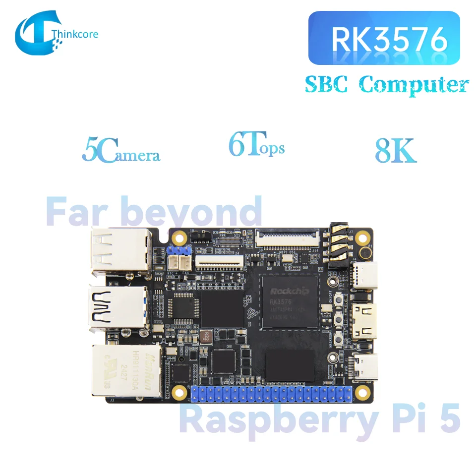 Rockchip-placa Linux RK3576, 8K, 6TOPS, computación de borde, Control Industrial, ordenador SBC para reconocimiento facial AIoT, Android TV Box