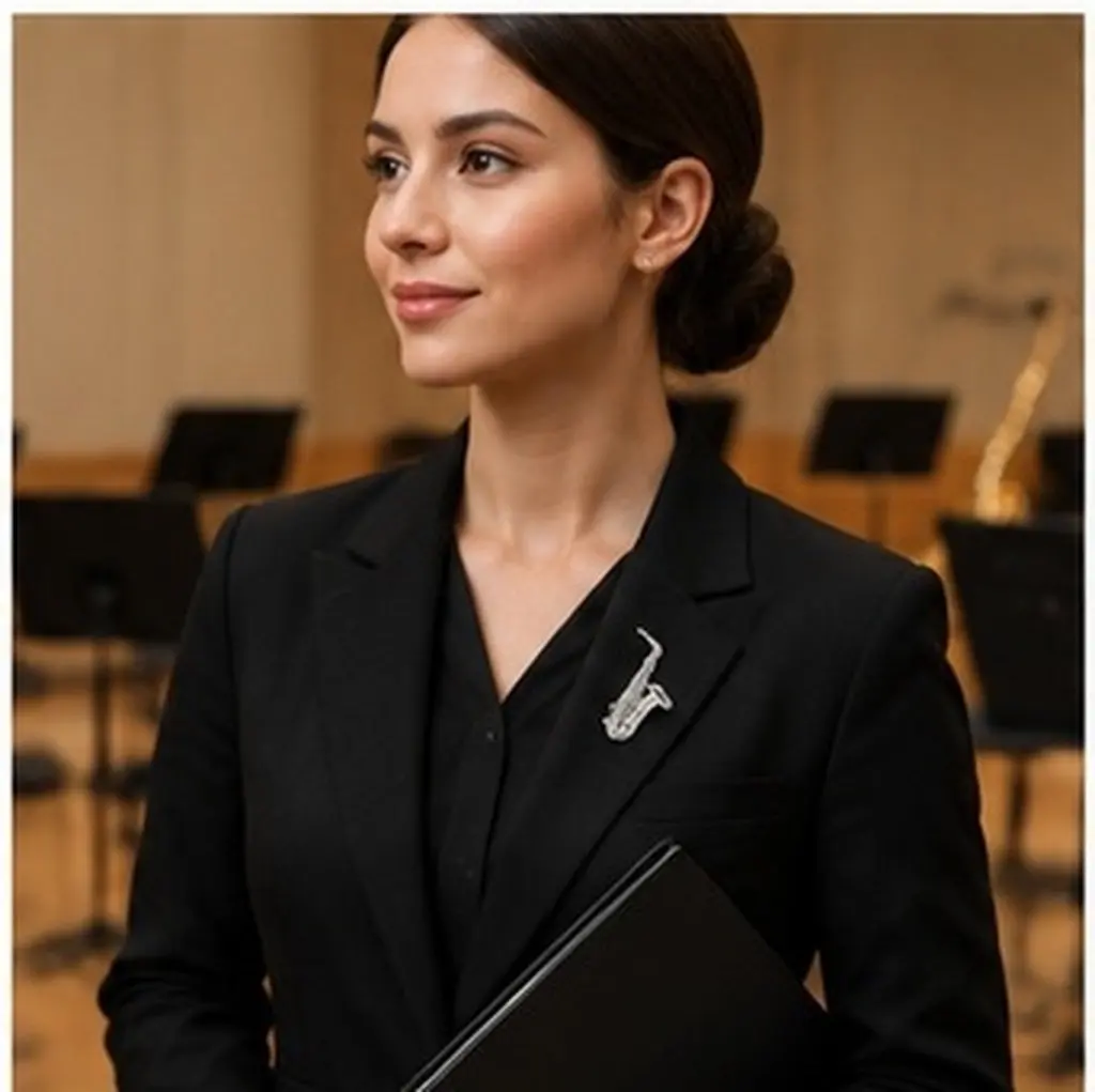 4Pcs Saxophone Music Brooch Pins Instrument Lapel Pins Musical Badges for Choir Uniforms Sweaters Bags Music Fan Gifts
