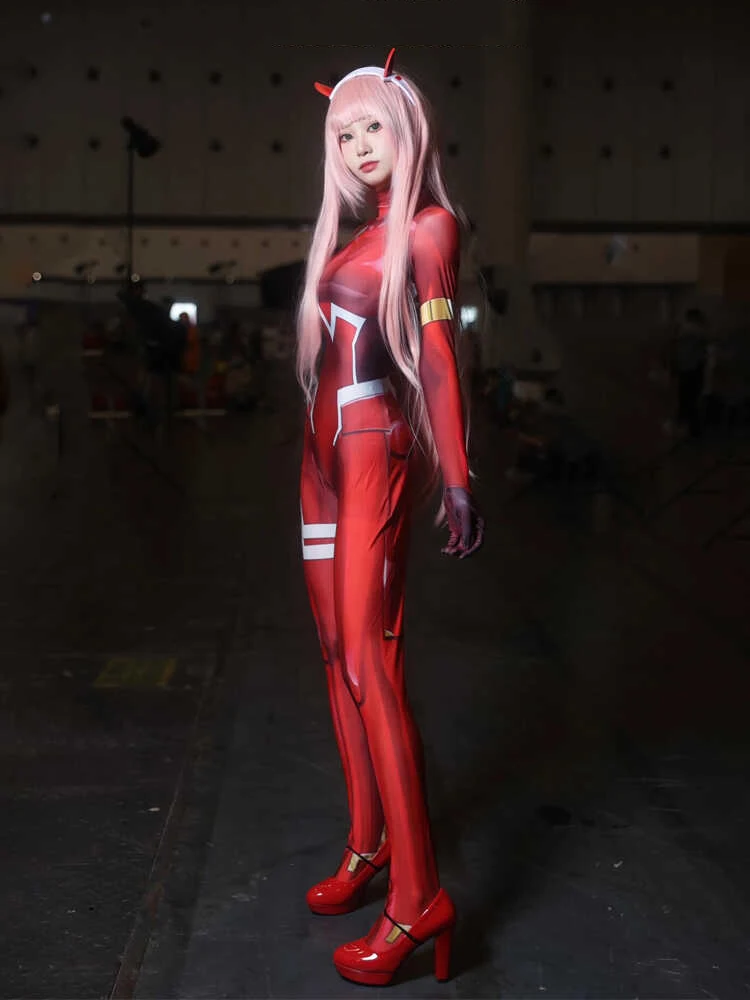 Anime Darling In The Franxx 02 Zero Two Cosplay Costume for Women Halloween Costume 3D Printing Bodysuit Zentai Suit