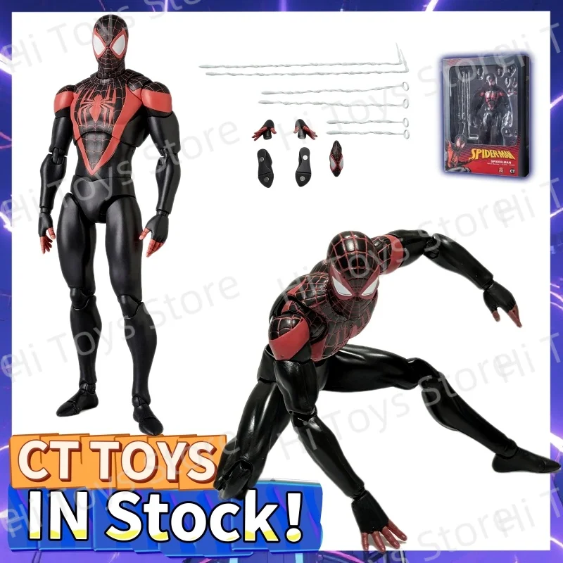 

In Stock Ct Toys Mafex 092 Spiderman Miles Morales Anime Action Figure Ultimate Comics Spider-Man Figurine Model Toys Gifts