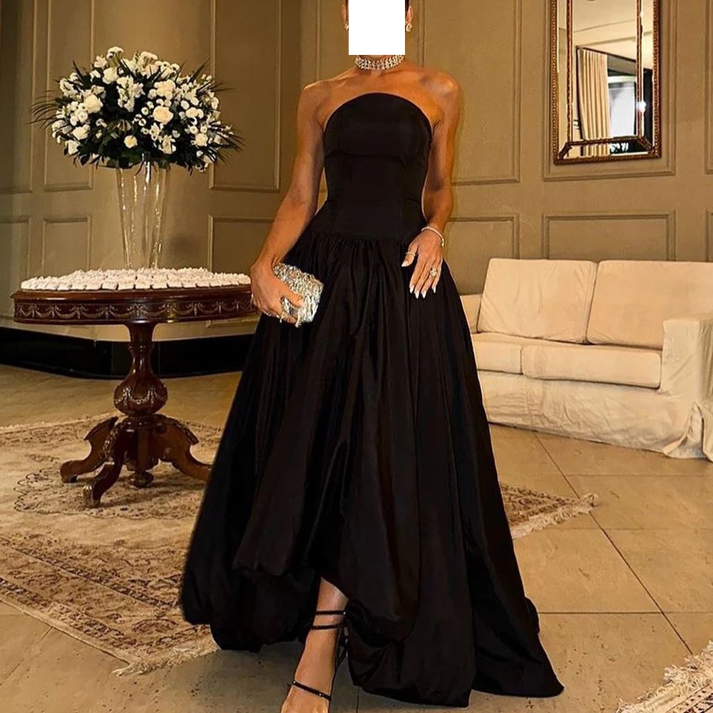 

Dubai Evening Caftan Ladies For Special Dress Sleeveless A-Line Satin Sleeveless Satin Sweep Train Floor Length Solid Color