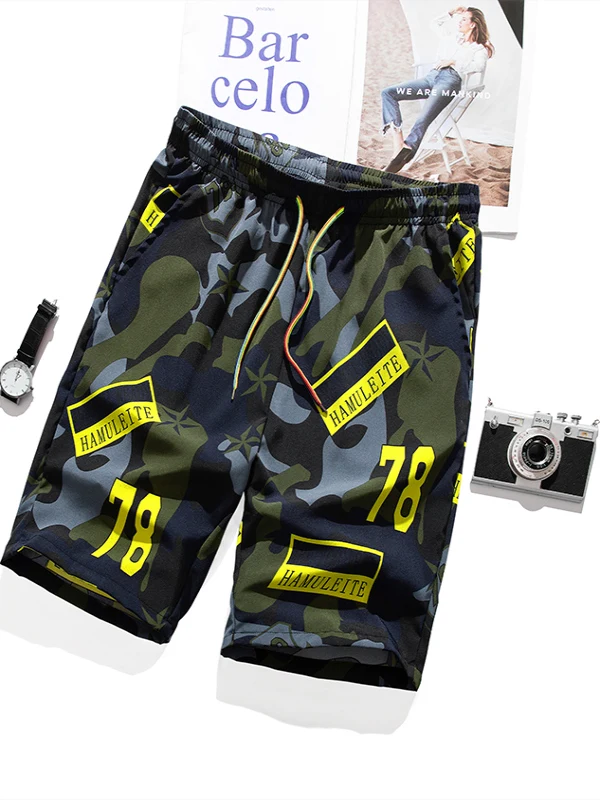 

Мужские шорты из ледяного шелка с цветочным принтом, летние, тонкие, повседневные, спортивные, пляжные, свободного кроя, больших размеров, бриджи, прямые штанины, с эластичным поясом