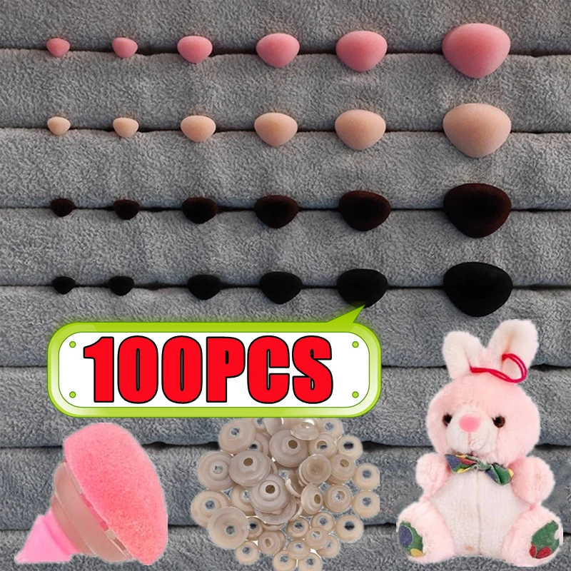 

Оптовая продажа, 100 шт., пластиковые аксессуары для кукол «сделай сам», растение, плюшевый треугольный нос, плюшевый мишка, игрушка, сделай сам, игла, валяющий медведь, игрушки для кукол