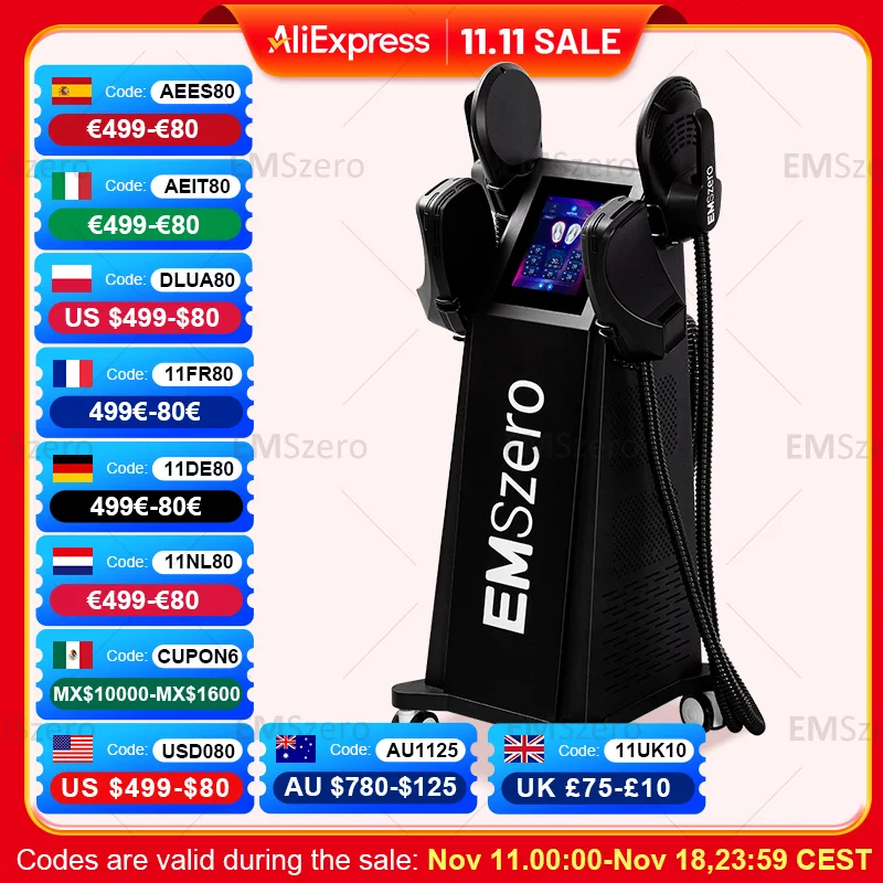 

EMSzero Neo Body Sculpting Machine Shaping 6500W 200hz EMS Radio Frequency RF Muscle Stimulator Device