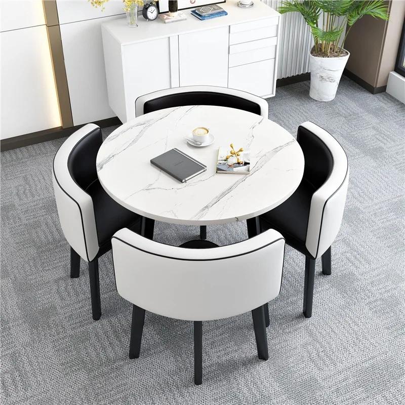 Set 4 Chairs Kitchen Tables Mobile Round Center  Poker Table Luxury Gaming  Home Furniture