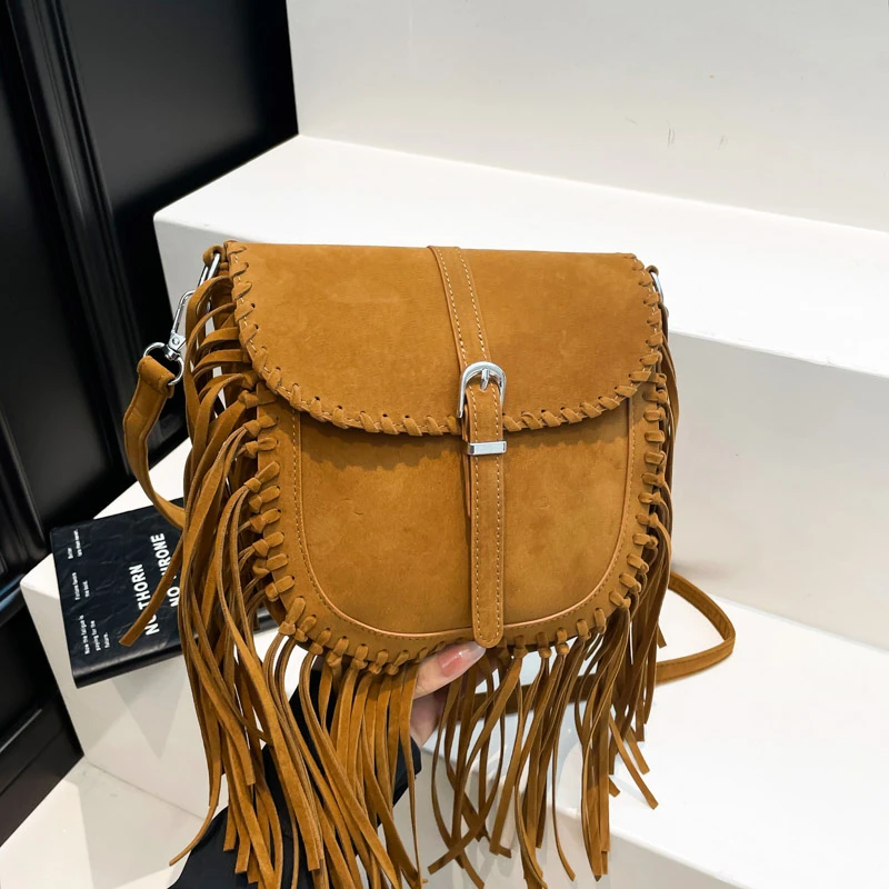 

2025 Winter Bag Small Crossbody Phone Purse Vintage Soft Matte Suede Leather Handbag Ladies Casual Travel Flap Messenger Bag