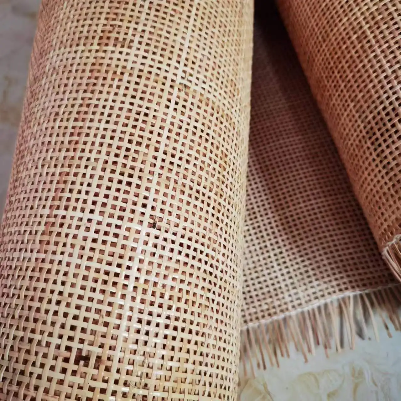 50/55CM Wide Checkered Real Natural Rattan Webbing Roll Cane Weaving Sheets Diy Furniture Material Shoe Cabinet Wardrobe