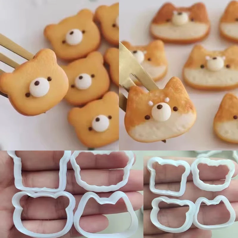 Bär Hund geformt Ausstechformen Kunststoff kleine Katze Backformen Mini Hund DIY Kuchenform Tier Fondant Backen Küche Werkzeuge