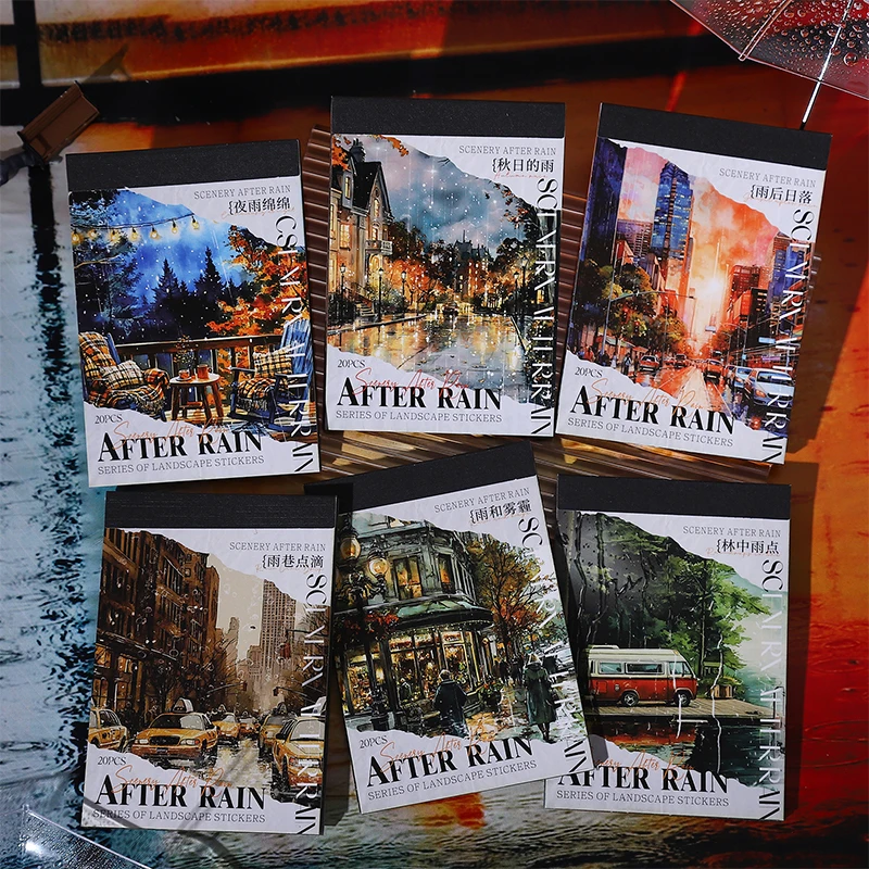 

6 упаковок/лот после дождя серии милые ретро декоративные наклейки для домашних животных