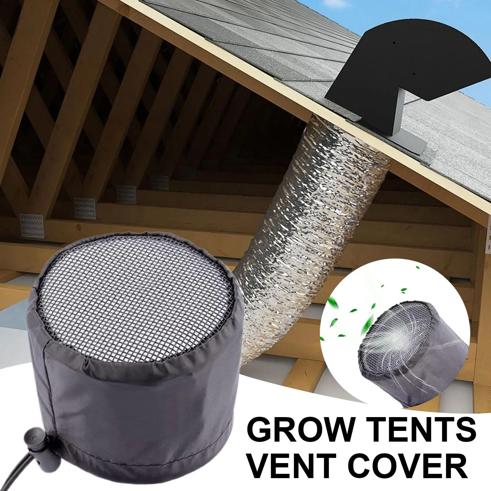 Duct Filter Vent Cover Seedling Growth Ventilation 2 Pieces Flexible Ducting Cover For Indoor Greenhouse Laundry Outdoor Kitchen