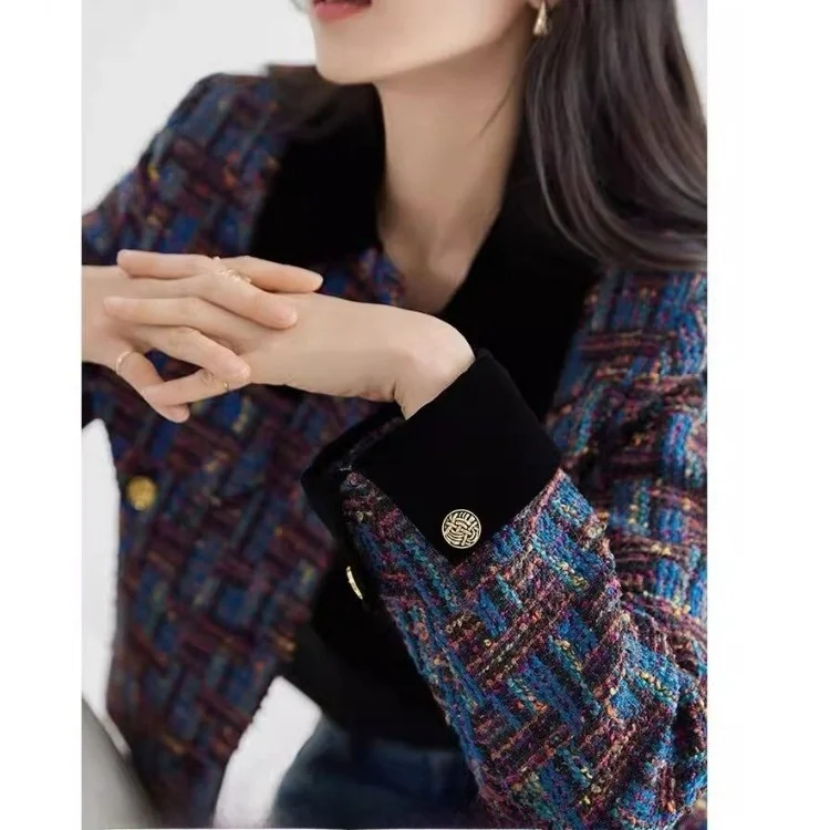 ملابس خارجية نسائية فضفاضة من التويد Jaet لربيع وخريف 2025 ملابس خارجية للسيدات من ألياف البوليستر 00% #2