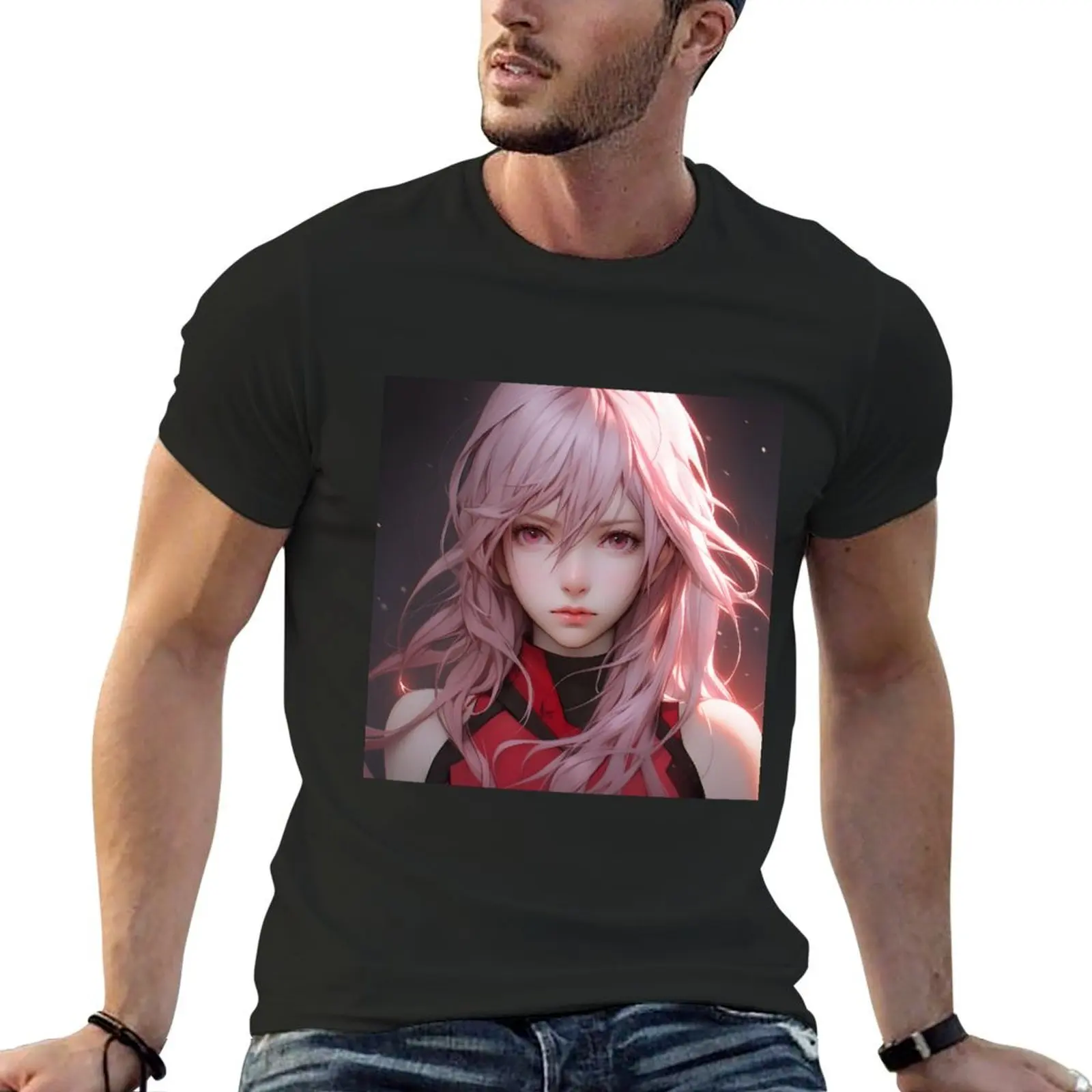 Inori GC Cute Anime Girl T-Shirt plus sizes sweat kawaii clothes anime workout shirts for men