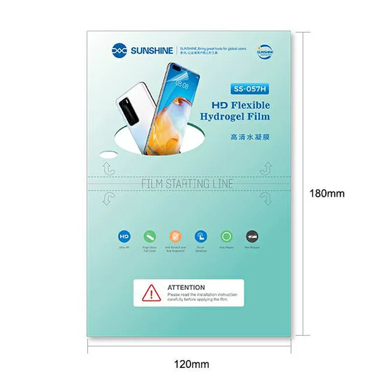 SUNSHINE-Película de hidrogel Flexible para teléfono móvil, Protector frontal y trasero para cualquier máquina de corte, plóter Devia, sin código, HD, SS-057H