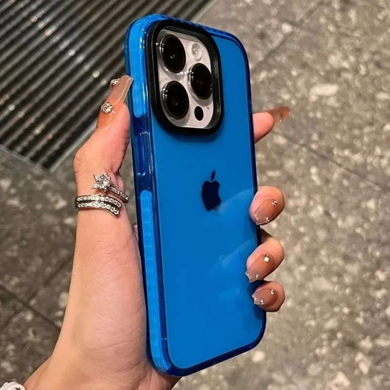 Funda de teléfono transparente de lujo a prueba de golpes para iPhone 17 Pro 16 15 14 13 11 12 Pro Max Plus Air Clear parachoques trasero suave TPU cubierta