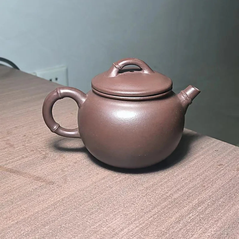 High Quality Yixing Ore Handmade Clay Teapot Purple Lucky Bag Pot Household Tea Set Black Sand