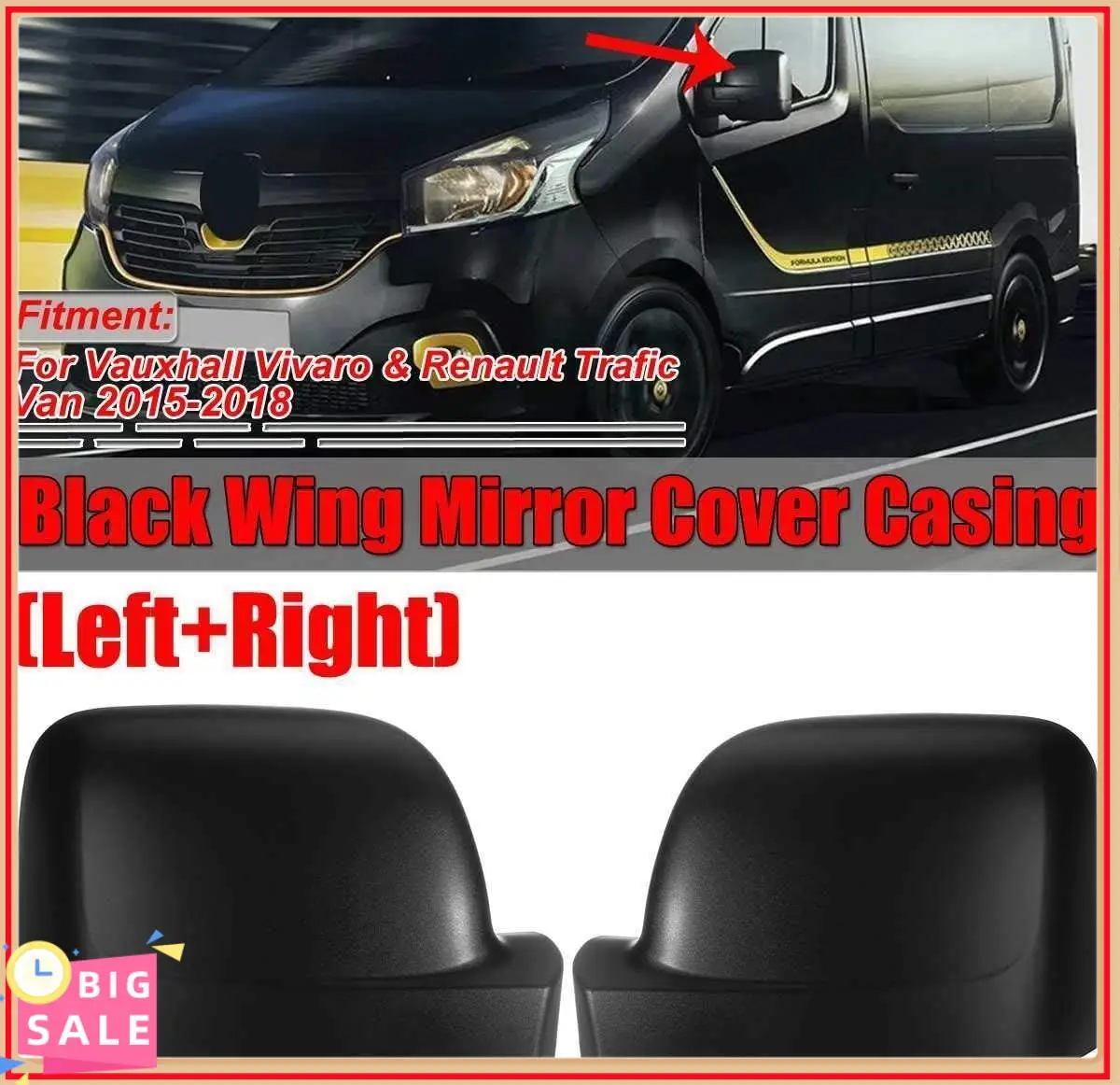 الحصري الأسود الألياف الجانب غطاء مرآة الباب الكسوة ل فوكسهول فيفارو رينو ترافيك فان 2015-2018 غطاء مرآة الرؤية الخلفية غطاء #3