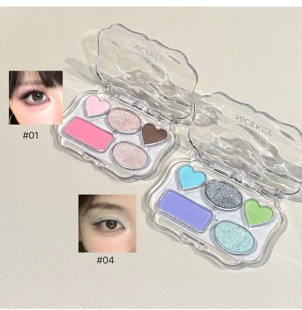 NICEKEY Farbenfrohe Lidschatten-Palette Lila Glitzer Perlmutt Matt Lidschatten Schimmerndes Make-up Langanhaltender Highlighter Augen-Kosmetik – Detail 8