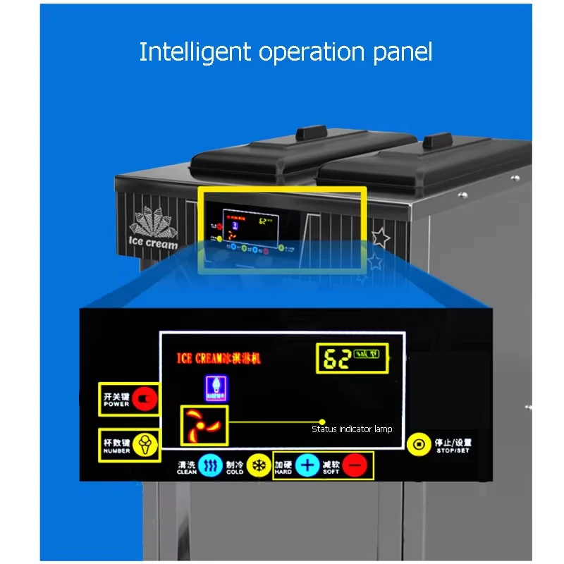 Tabletop Soft Ice Cream Maker Machine Economic Commercial Automatic