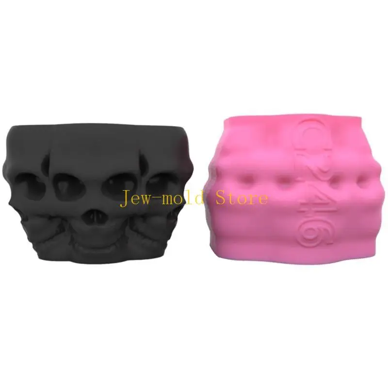 

C71B Skull Flowerpot Holder Mold European and American Scented Crafts Ornaments Pen Holder Mold Concrete Vase Mold