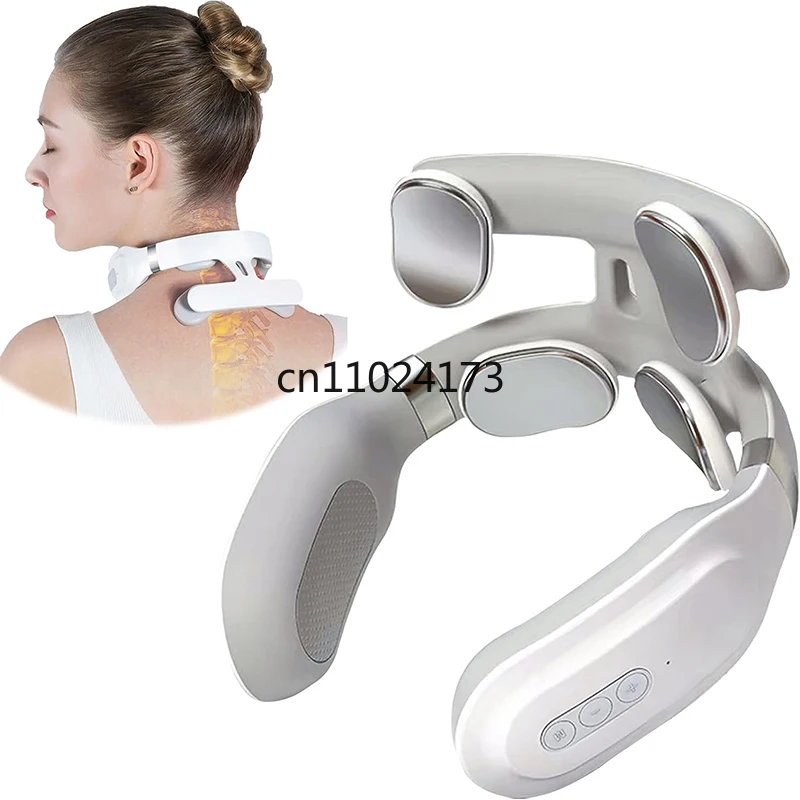 

Neck Massage Machine 4 Head And Neck Protection Heating Machines Breathing Light Vibration Hot Compress Cervical Spine Machine