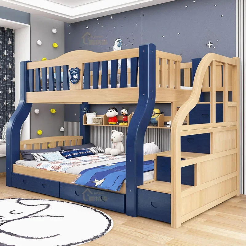 Bold and thickened solid wood upper and lower beds Adult two-layer beds High and low beds Mother and child bed