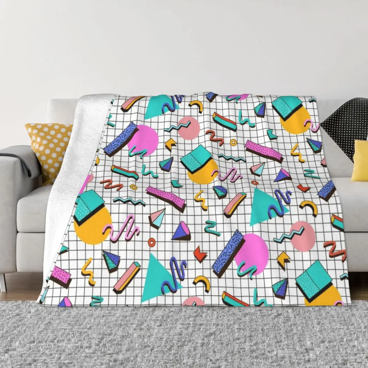 

Funky 80s eighties Memphis Pattern Design Throw Blanket Luxury Blanket christmas blanket