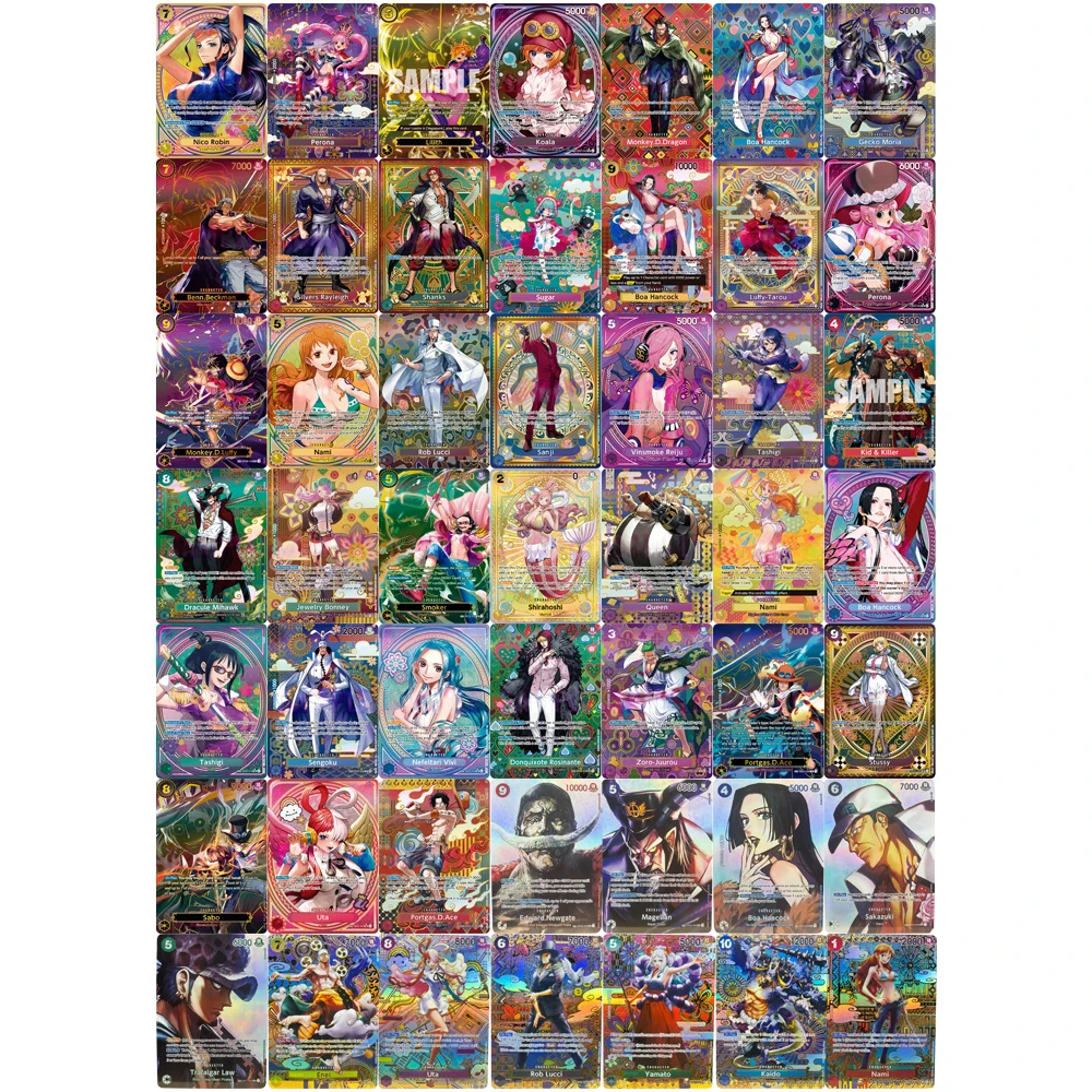 Tarjetas Coleccionables de ONE PIECE: Enel, Edward Newgate, Magellan, Boa Hancock, Yamato. Tarjetas de Anime DIY de Alta Calidad Hechas a Mano para Juego, Regalo