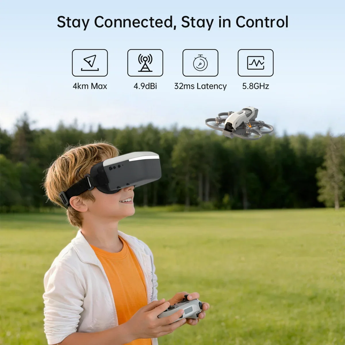 CADDXFPV Walksnail Ascent HD Goggles Built-In DVR with 1080p Recording 32ms Low Latency RC FPV Racing Drone